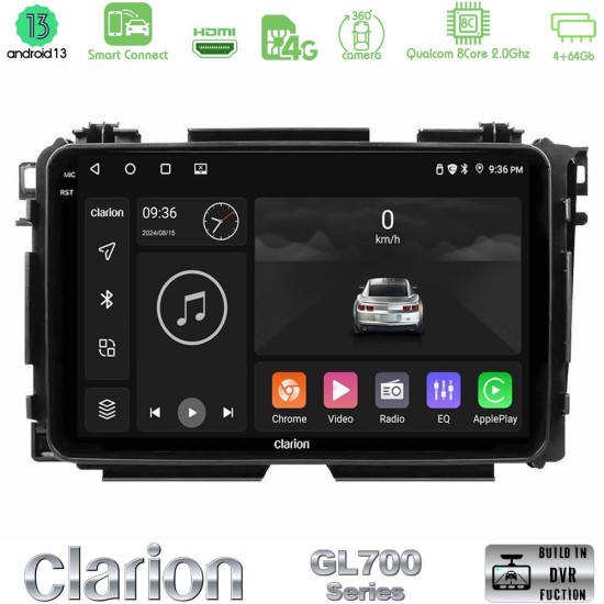 Clarion GL700 Series 8Core Android ClarionOS 4+64GB Honda HR-V Navigation Multimedia Tablet 9" Με Carplay & Android Auto