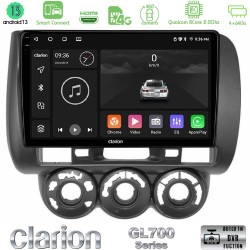 Clarion GL700 Series 8Core Android ClarionOS 4+64GB Honda Jazz (Fit) 2002-2008 (RHD) Manual A/C Navigation Multimedia Tablet 9" Με Carplay & Android Auto