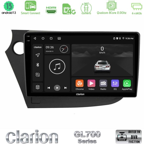 Clarion GL700 Series 8Core Android ClarionOS 4+64GB Honda Insight 2009-2015 Navigation Multimedia Tablet 9" Με Carplay & Android Auto