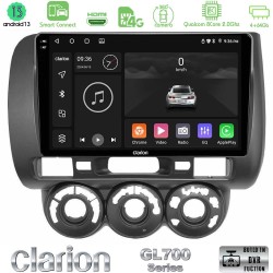Clarion GL700 Series 8Core Android ClarionOS 4+64GB Honda Jazz 2002-2008 (Manual A/C) Navigation Multimedia Tablet 9" Με Carplay & Android Auto