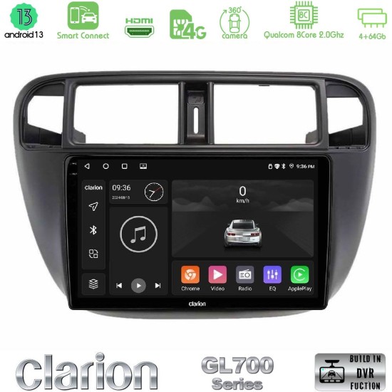Clarion GL700 Series 8Core Android ClarionOS 4+64GB Honda Civic 1995-2001 Navigation Multimedia Tablet 9" Με Carplay & Android Auto