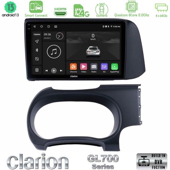 Clarion GL700 Series 8Core Android ClarionOS 4+64GB Hyundai i10 Navigation Multimedia Tablet 9" Με Carplay & Android Auto