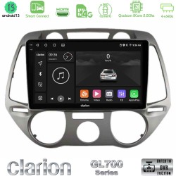 Clarion GL700 Series 8Core Android ClarionOS 4+64GB Hyundai i20 2009-2012 Manual A/C Navigation Multimedia Tablet 9" Με Carplay & Android Auto