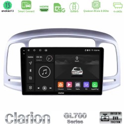 Clarion GL700 Series 8Core Android ClarionOS 4+64GB Hyundai Accent 2006-2011 Navigation Multimedia Tablet 9" Με Carplay & Android Auto
