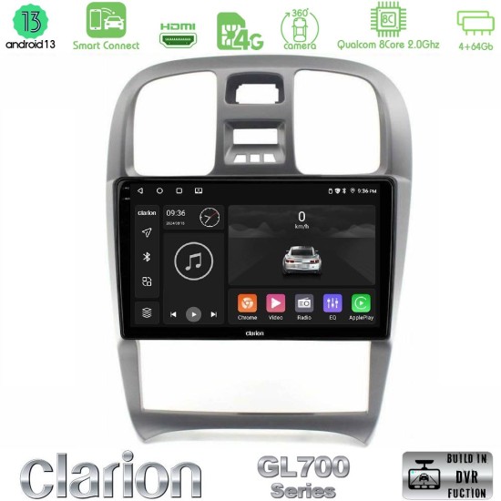 Clarion GL700 Series 8Core Android ClarionOS 4+64GB Hyundai Sonata 2001-2005 Navigation Multimedia Tablet 9" Με Carplay & Android Auto