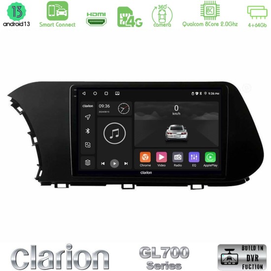Clarion GL700 Series 8Core Android ClarionOS 4+64GB Hyundai i20 2021-2023 Navigation Multimedia Tablet 10" Με Carplay & Android Auto