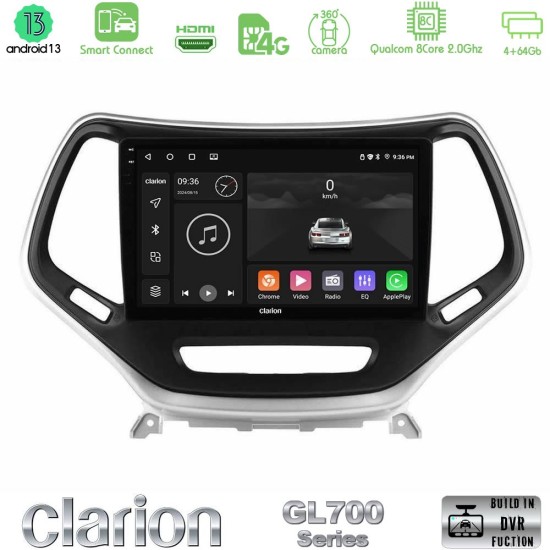 Clarion GL700 Series 8Core Android ClarionOS 4+64GB Jeep Cherokee 2014-2019 Navigation Multimedia Tablet 9" (Ασημί Χρώμα) Με Carplay & Android Auto Clarion GL700 Series 8Core Android ClarionOS 4+64GB Jeep Cherokee 2014-2019 Navigation Multimedia Tablet 9" (Ασημί Χρώμα) Με Carplay & Android Auto