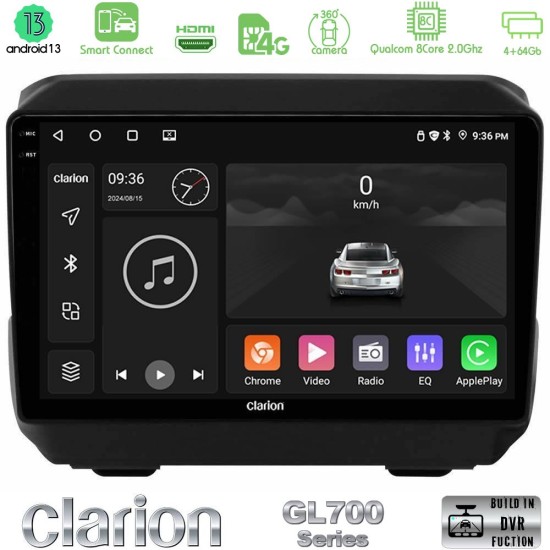 Clarion GL700 Series 8Core Android ClarionOS 4+64GB Jeep Wrangler 2018-> Navigation Multimedia Tablet 9" Με Carplay & Android Auto Clarion GL700 Series 8Core Android ClarionOS 4+64GB Jeep Wrangler 2018-> Navigation Multimedia Tablet 9" Με Carplay & Android Auto