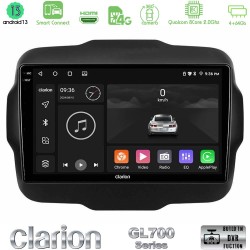 Clarion GL700 Series 8Core Android ClarionOS 4+64GB Jeep Renegade 2015-2019 Navigation Multimedia Tablet 9" Με Carplay & Android Auto