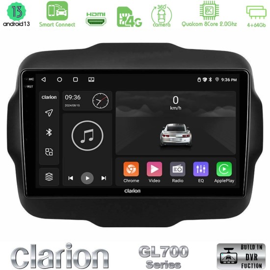 Clarion GL700 Series 8Core Android ClarionOS 4+64GB Jeep Renegade 2015-2019 Navigation Multimedia Tablet 9" Με Carplay & Android Auto Clarion GL700 Series 8Core Android ClarionOS 4+64GB Jeep Renegade 2015-2019 Navigation Multimedia Tablet 9" Με Carplay & Android Auto