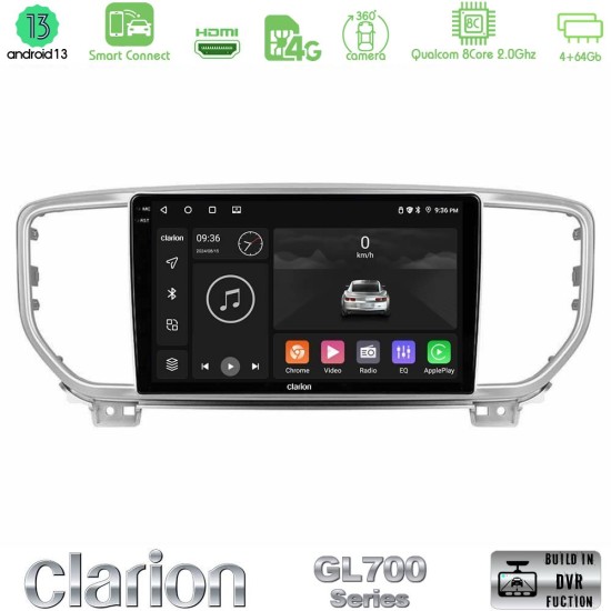 Clarion GL700 Series 8Core Android ClarionOS 4+64GB Kia Sportage 2018-2021 Navigation Multimedia Tablet 9" Με Carplay & Android Auto
