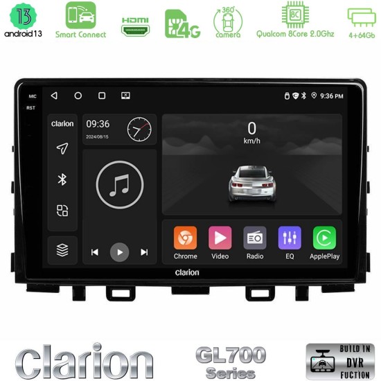 Clarion GL700 Series 8Core Android ClarionOS 4+64GB Kia Stonic Navigation Multimedia Tablet 9" Με Carplay & Android Auto
