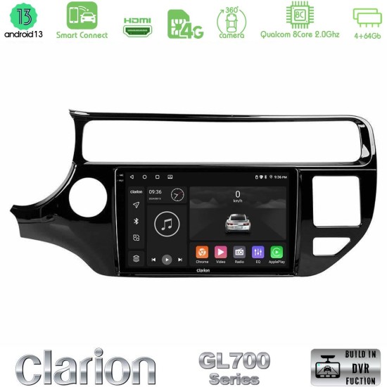 Clarion GL700 Series 8Core Android ClarionOS 4+64GB Kia Rio 2015-2017 Navigation Multimedia Tablet 9" Με Carplay & Android Auto