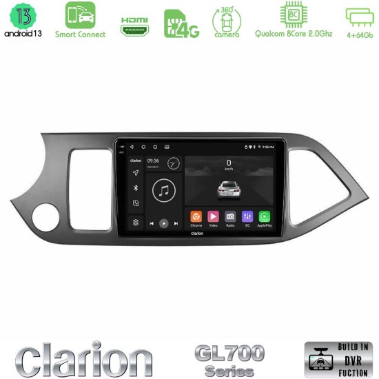 Clarion GL700 Series 8Core Android ClarionOS 4+64GB Kia Picanto Navigation Multimedia Tablet 9" Με Carplay & Android Auto
