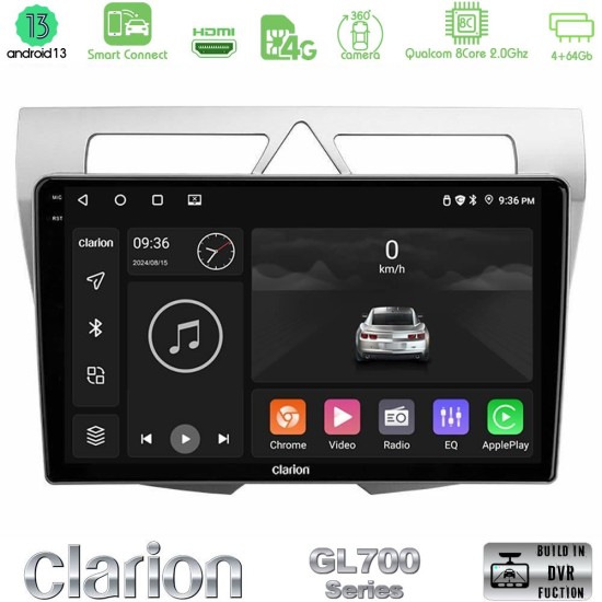 Clarion GL700 Series 8Core Android ClarionOS 4+64GB Kia Picanto Navigation Multimedia Tablet 9" Με Carplay & Android Auto