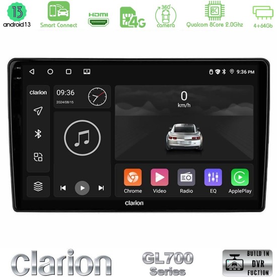 Clarion GL700 Series Kia Ceed 2007-2009 8Core Android ClarionOS 4+64GB Navigation Multimedia Tablet 9" Με Carplay & Android Auto Με Carplay & Android Auto