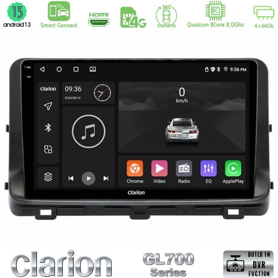 Clarion GL700 Series 8Core Android ClarionOS 4+64GB Kia Ceed 2018-2023 Navigation Multimedia Tablet 10" Με Carplay & Android Auto