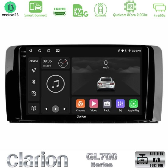 Clarion GL700 Series 8Core Android ClarionOS 4+64GB Mercedes R Class Navigation Multimedia Tablet 9" Με Carplay & Android Auto
