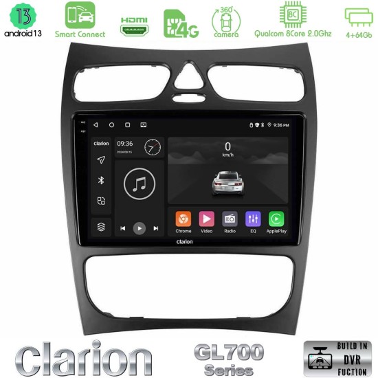 Clarion GL700 Series 8Core Android ClarionOS 4+64GB Mercedes CLK Class W209 2000-2004 Navigation Multimedia Tablet 9" Με Carplay & Android Auto