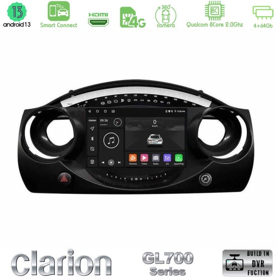 Clarion GL700 Series 8Core Android ClarionOS 4+64GB Mini Cooper R50 Navigation Multimedia Tablet 9" Με Carplay & Android Auto