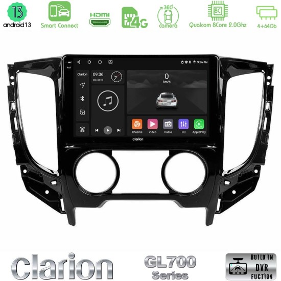 Clarion GL700 Series 8Core Android ClarionOS 4+64GB Mitsubishi L200 2016-> & Fiat Fullback (Manual A/C) Navigation Multimedia Tablet 9" Με Carplay & Android Auto
