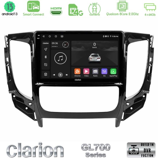 Clarion GL700 Series 8Core Android ClarionOS 4+64GB Mitsubishi L200 2016-> & Fiat Fullback (Auto A/C) Navigation Multimedia Tablet 9" Με Carplay & Android Auto