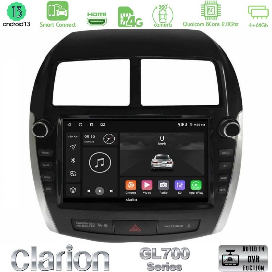 Clarion GL700 Series 8Core Android ClarionOS 4+64GB Mitsubishi ASX 2013-2018 Navigation Multimedia Tablet 9" Με Carplay & Android Auto (Oem Look)