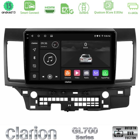 Clarion GL700 Series 8Core Android ClarionOS 4+64GB Mitsubishi Lancer 2008 – 2015 Navigation Multimedia Tablet 10" Με Carplay & Android Auto