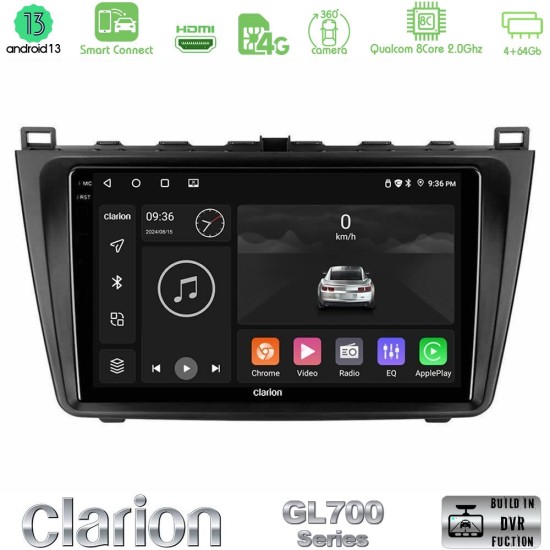 Clarion GL700 Series 8Core Android ClarionOS 4+64GB Mazda 6 2008-2012 Navigation Multimedia Tablet 9" Με Carplay & Android Auto