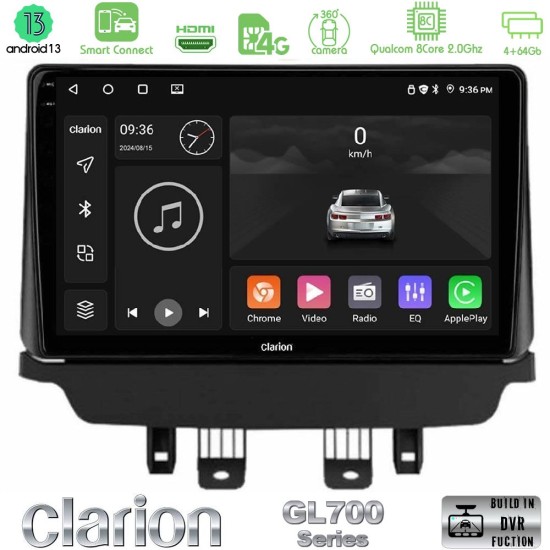 Clarion GL700 Series 8Core Android ClarionOS 4+64GB Mazda 2 2014-2021 Navigation Multimedia Tablet 9" Με Carplay & Android Auto