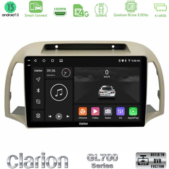 Clarion GL700 Series 8Core Android ClarionOS 4+64GB Nissan Micra K12 2002-2010 Navigation Multimedia Tablet 9" Με Carplay & Android Auto