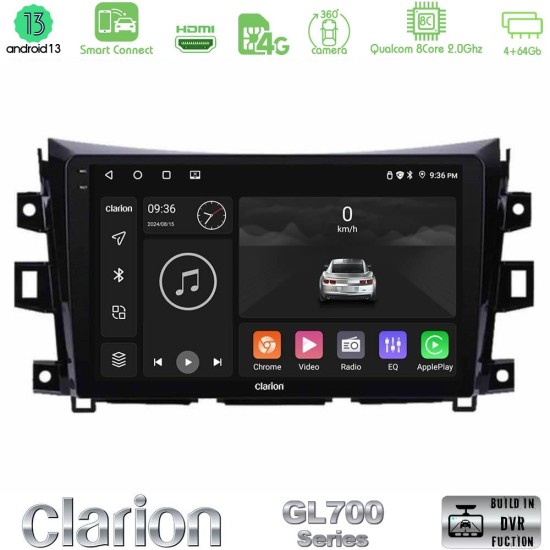 Clarion GL700 Series 8Core Android ClarionOS 4+64GB Nissan Navara NP300 Navigation Multimedia Tablet 9" Με Carplay & Android Auto