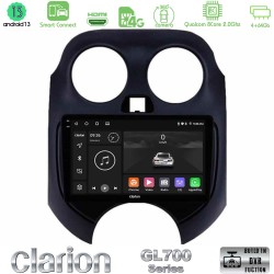 Clarion GL700 Series 8Core Android ClarionOS 4+64GB Nissan Micra 2011-2014 Navigation Multimedia Tablet 9" Με Carplay & Android Auto
