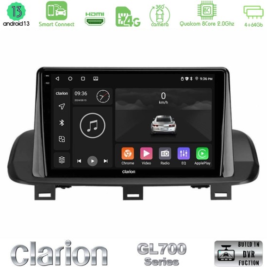 Clarion GL700 Series 8Core Android ClarionOS 4+64GB Nissan Qashqai J12 & X-Trail T33 Navigation Multimedia Tablet 10" Με Carplay & Android Auto