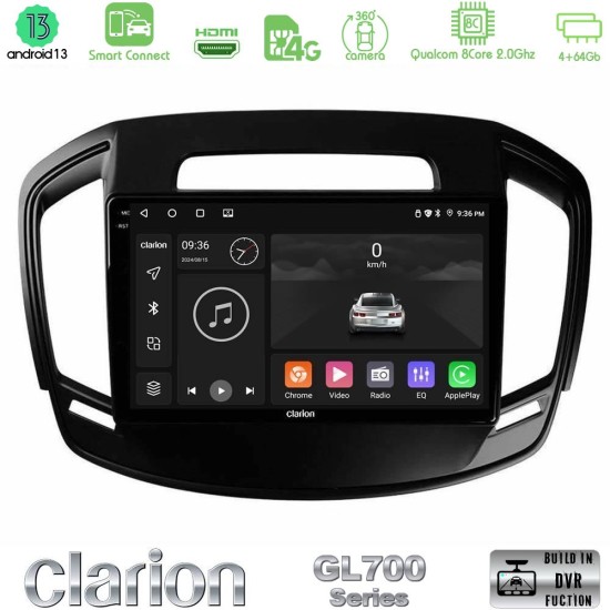Clarion GL700 Series 8Core Android ClarionOS 4+64GB Opel Insignia 2014-2017 Navigation Multimedia Tablet 9" Με Carplay & Android Auto