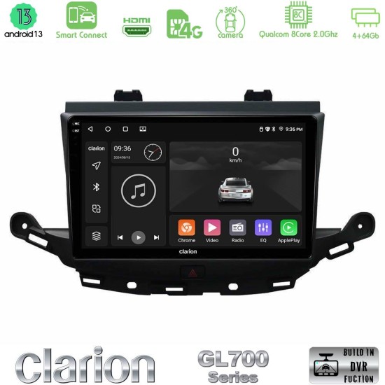 Clarion GL700 Series 8Core Android ClarionOS 4+64GB Opel Astra K 2015-2019 Navigation Multimedia Tablet 9" Με Carplay & Android Auto