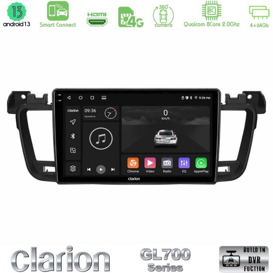 Clarion GL700 Series 8Core Android ClarionOS 4+64GB Peugeot 508 2010-2018 Navigation Multimedia Tablet 9" Με Carplay & Android Auto Clarion GL700 Series 8Core Android ClarionOS 4+64GB Peugeot 508 2010-2018 Navigation Multimedia Tablet 9" Με Carplay & Android Auto