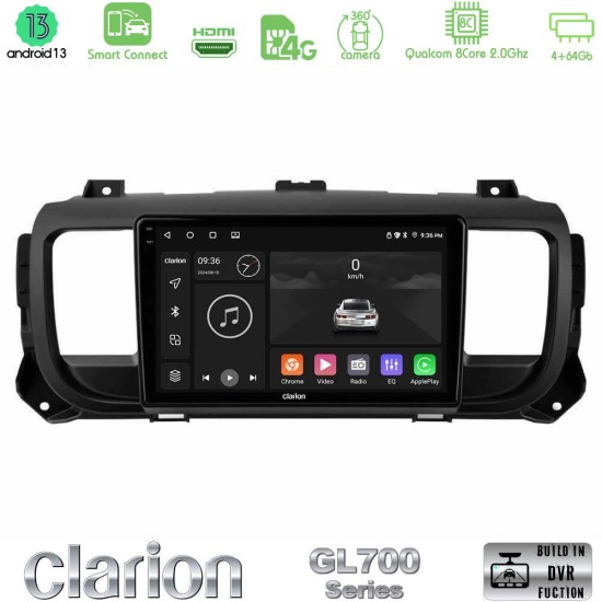 Clarion GL700 Series 8Core Android ClarionOS 4+64GB Citroen/Peugeot/Opel/Toyota Navigation Multimedia Tablet 9" Με Carplay & Android Auto