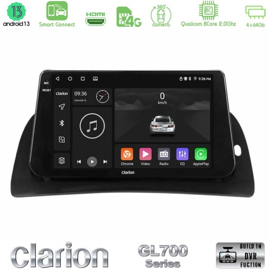 Clarion GL700 Series 8Core Android ClarionOS 4+64GB Renault Kangoo 2013-2018/Nissan NV250 2019 - 2022 Navigation Multimedia Tablet 9" Με Carplay & Android Auto
