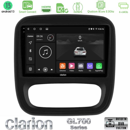 Clarion GL700 Series 8Core Android ClarionOS 4+64GB Renault/Nissan/Opel/Fiat Navigation Multimedia Tablet 9" Με Carplay & Android Auto