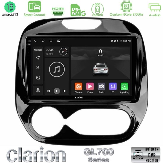 Clarion GL700 Series 8Core Android ClarionOS 4+64GB Renault Captur 2013-2019 Navigation Multimedia Tablet 9" Με Carplay & Android Auto