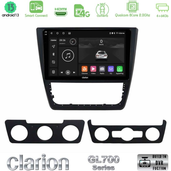 Clarion GL700 Series 8Core Android ClarionOS 4+64GB Skoda Yeti 2009-> Navigation Multimedia Tablet 10" Με Carplay & Android Auto