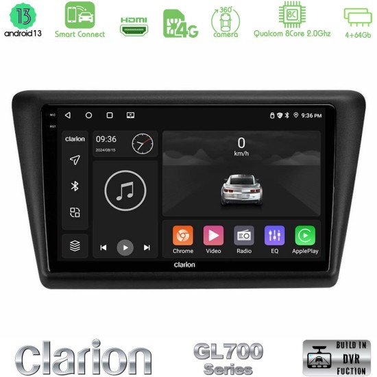 Clarion GL700 Series 8Core Android ClarionOS 4+64GB Skoda Rapid 2013-2017 Navigation Multimedia Tablet 9" Με Carplay & Android Auto