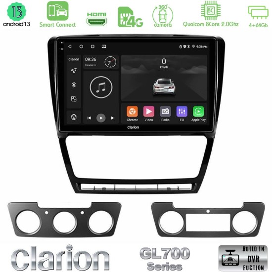 Clarion GL700 Series 8Core Android ClarionOS 4+64GB Skoda Octavia 5 Navigation Multimedia Tablet 10" Με Carplay & Android Auto