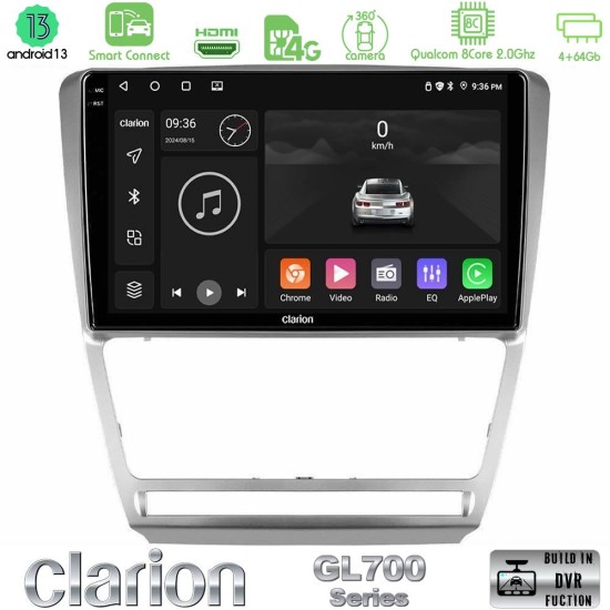 Clarion GL700 Series 8Core Android ClarionOS 4+64GB Skoda Octavia 5 Navigation Multimedia Tablet 10" Με Carplay & Android Auto