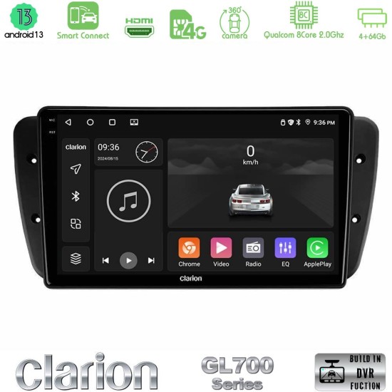 Clarion GL700 Series 8Core Android ClarionOS 4+64GB Seat Ibiza 2008-2012 Navigation Multimedia Tablet 9" Με Carplay & Android Auto