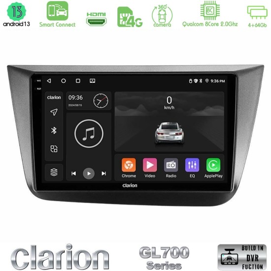 Clarion GL700 Series 8Core Android ClarionOS 4+64GB Seat Altea 2004-2015 Navigation Multimedia Tablet 9" Με Carplay & Android Auto
