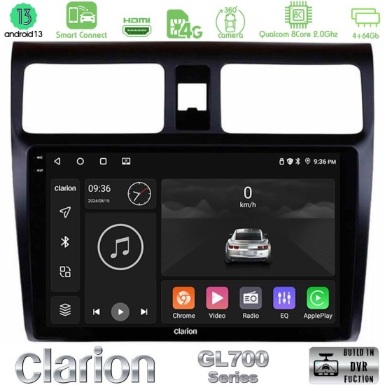 Clarion GL700 Series 8Core Android ClarionOS 4+64GB Suzuki Swift 2005-2010 Navigation Multimedia Tablet 10" Με Carplay & Android Auto