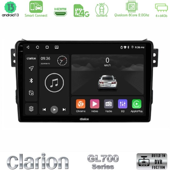 Clarion GL700 Series 8Core Android ClarionOS 4+64GB Suzuki Splash & Opel Agila 2008-2014 Navigation Multimedia Tablet 9" Με Carplay & Android Auto
