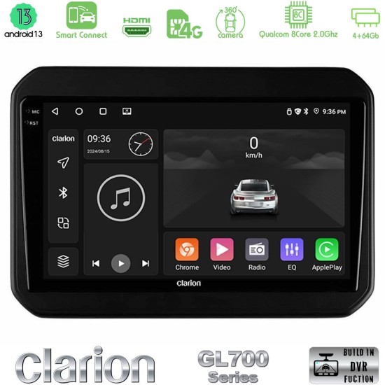 Clarion GL700 Series 8Core Android ClarionOS 4+64GB Suzuki Ignis Navigation Multimedia Tablet 9" Με Carplay & Android Auto